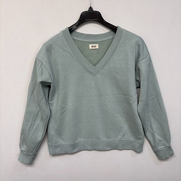 Pact Women Organic Cotton Pullover Sweatshirt Size Medium V-Neck D045 -15 - Picture 11 of 16